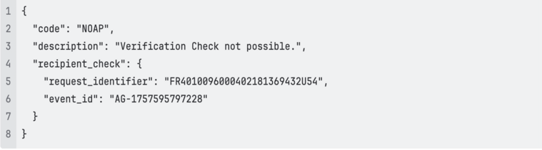Error 3 for verification of recipient regulation
